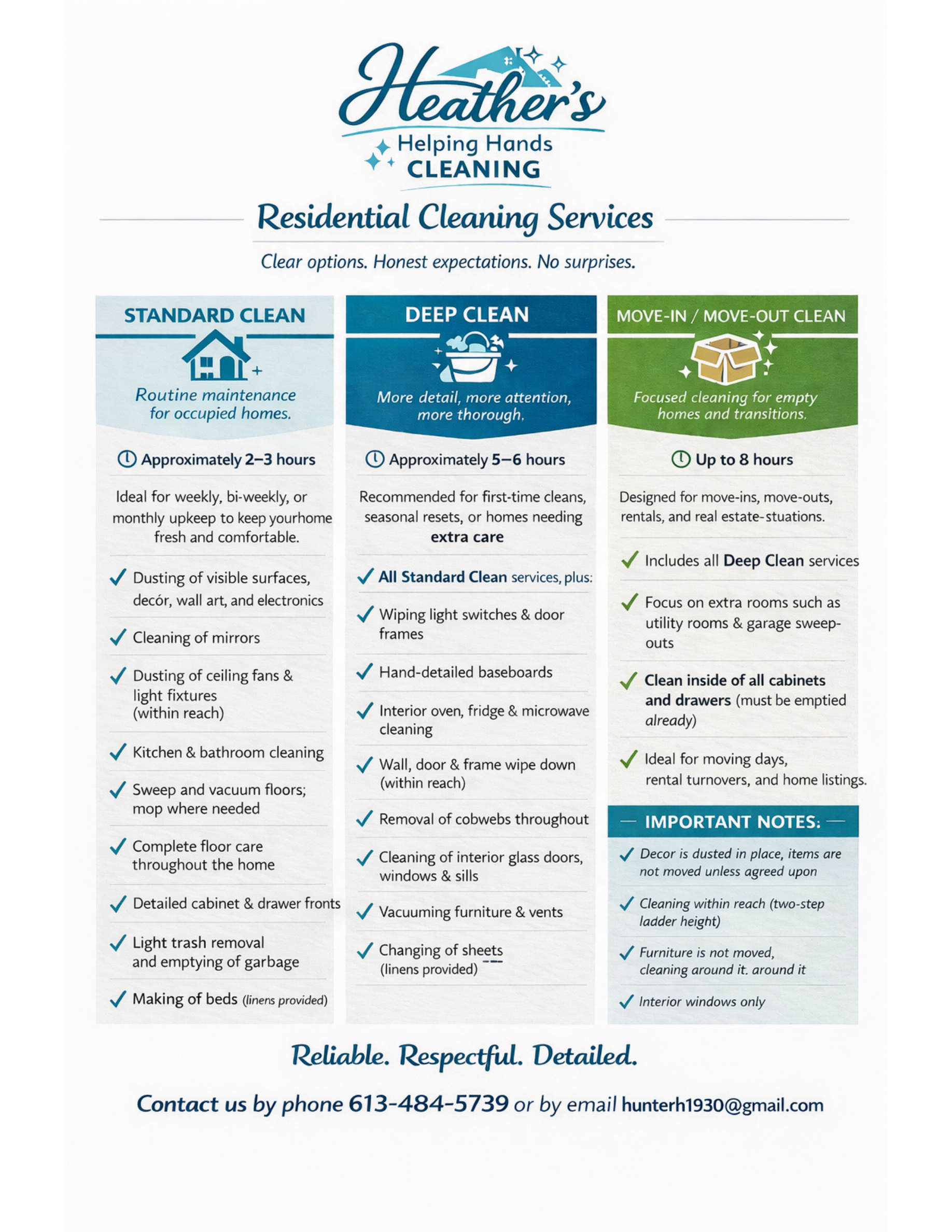 BCEI certification photo for Heather's Helping Hands Cleaning Services